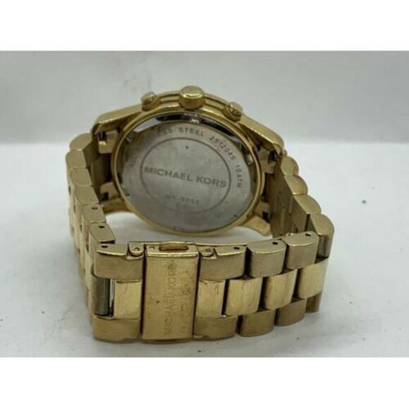 Michael Kors MK5055 Unisex Watch Chronograph Gold Stainless Steel 38mm Case D527 - Picture 9 of 9